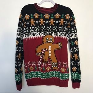 Ugly Christmas Gingerbread Man Oh Snap Christmas Sweater